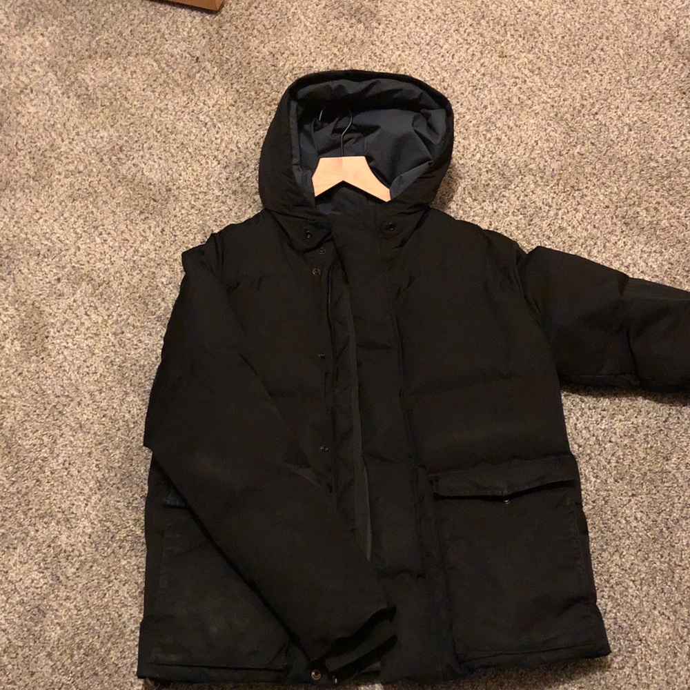Vince Black Puffer Jacket with Hood